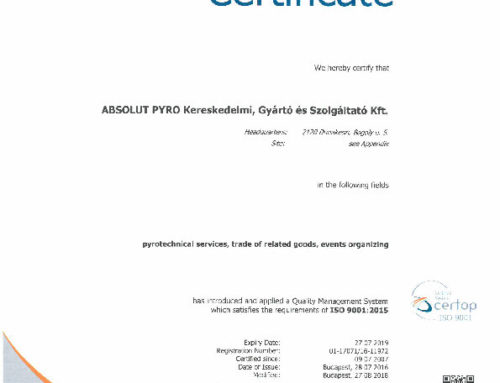 Absolut Pyro ISO 9001:2015 | 2016